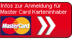 Infos & Anmeldung f&uuml;r Master Card Karteninhaber