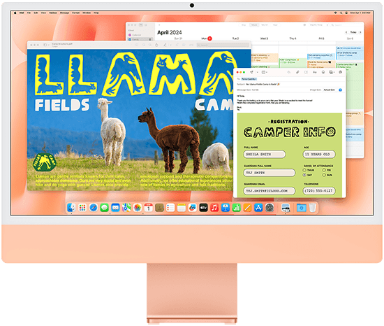 iMac in Orange nach vorn gerichtet