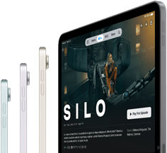 iPad Air, das mit superschnellen drahtlosen Verbindungen streamt