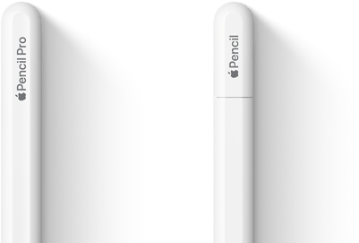 Apple Pencil Pro und Apple Pencil (USB‑C) nebeneinander