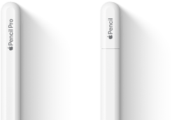 Apple Pencil Pro und Apple Pencil (USB‑C) nebeneinander