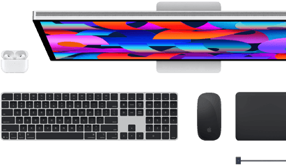 Mac Zubehör: AirPods, Studio Display, Magic Keyboard, Magic Mouse, Magic Trackpad, MagSafe Ladekabel in Space Schwarz