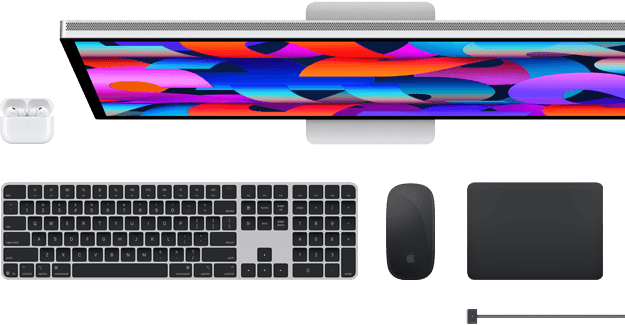 Mac Zubehör: AirPods, Studio Display, Magic Keyboard, Magic Mouse, Magic Trackpad, MagSafe Ladekabel