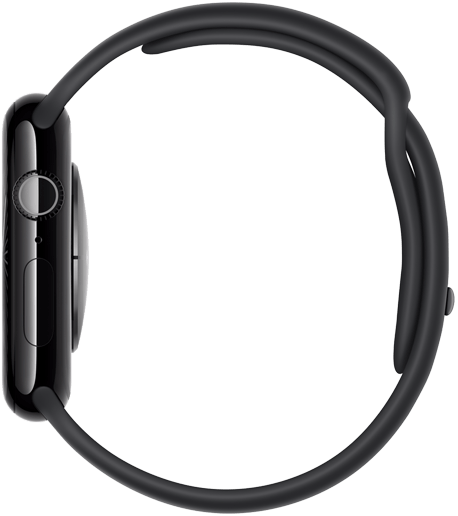Die rechte Seite einer Apple Watch Series 10 zeigt ihre dünne Form.