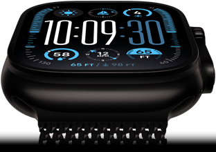 Das gesamte Display der Ultra 2 wird angezeigt, während es sich nach unten dreht.