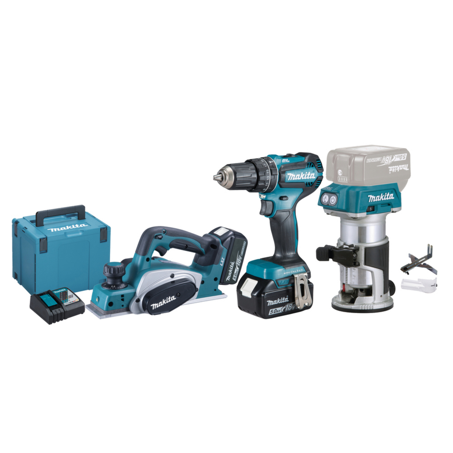 Makita DLX3116TJ Akku-Spezialset zwei 5,0 Ah Akkus, Schnellladegerät u