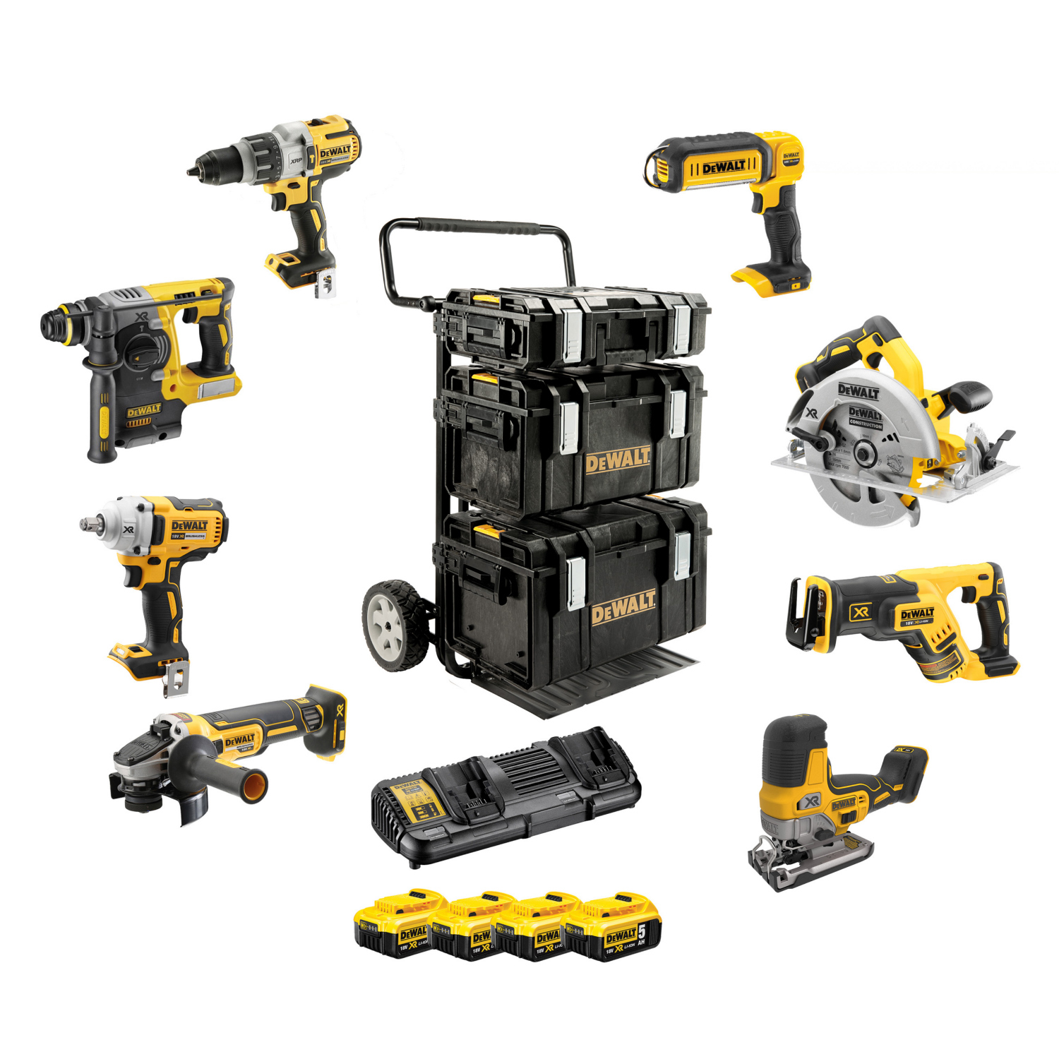 DeWalt DCK856P4-QW Kombopack Akku Maschinenset 18 V (8-teilig) inkl.