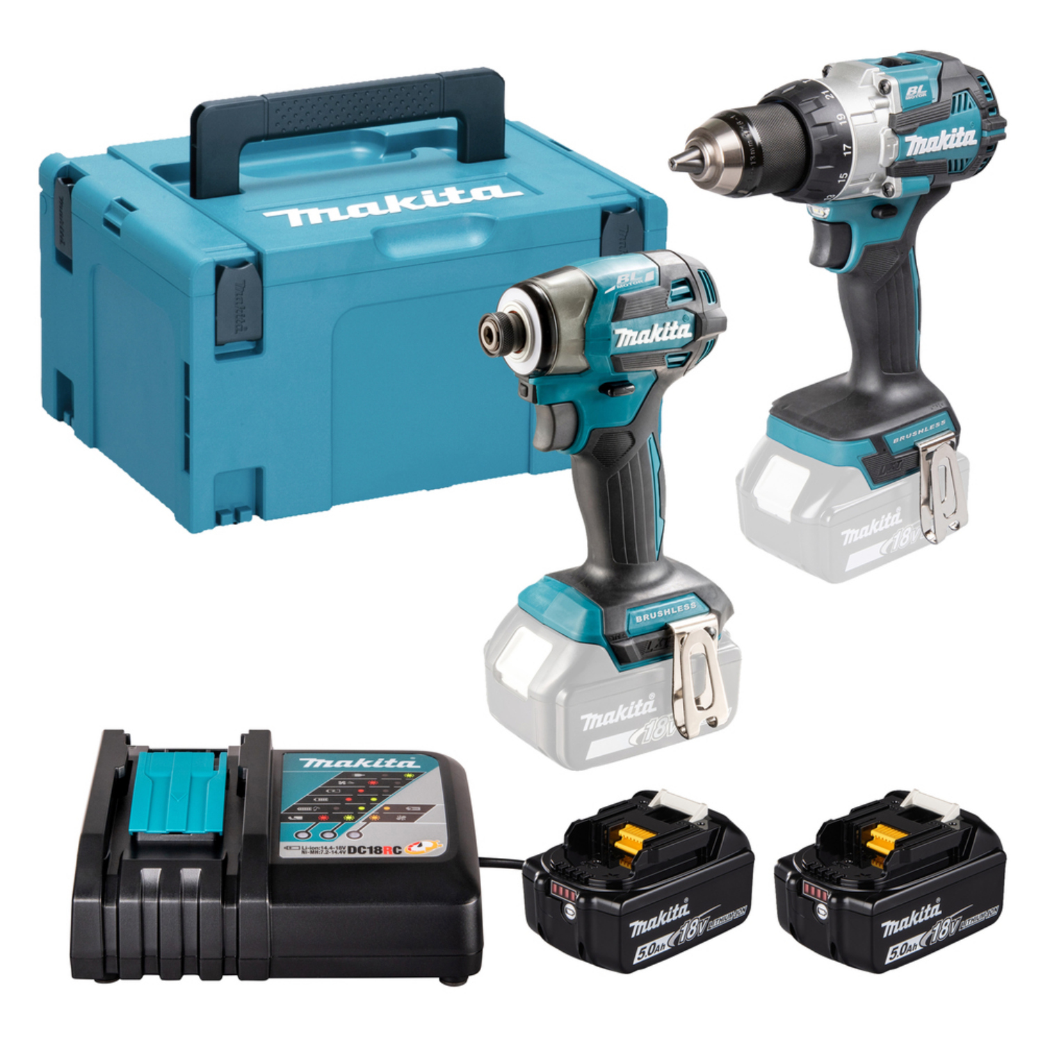 Makita DLX2527TJ Kombo-Kit LXT mit Schlagschrauber, Bohrschrauber