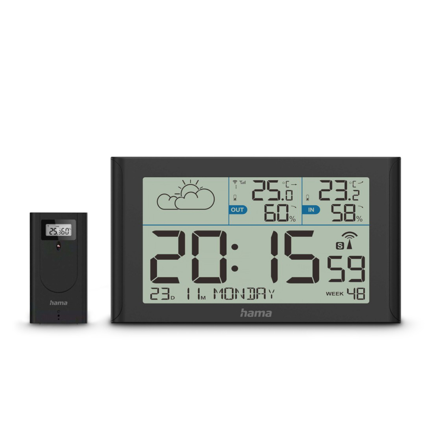 Hama Wetterstation Sylt mit Außensensor, Funk, Wecker