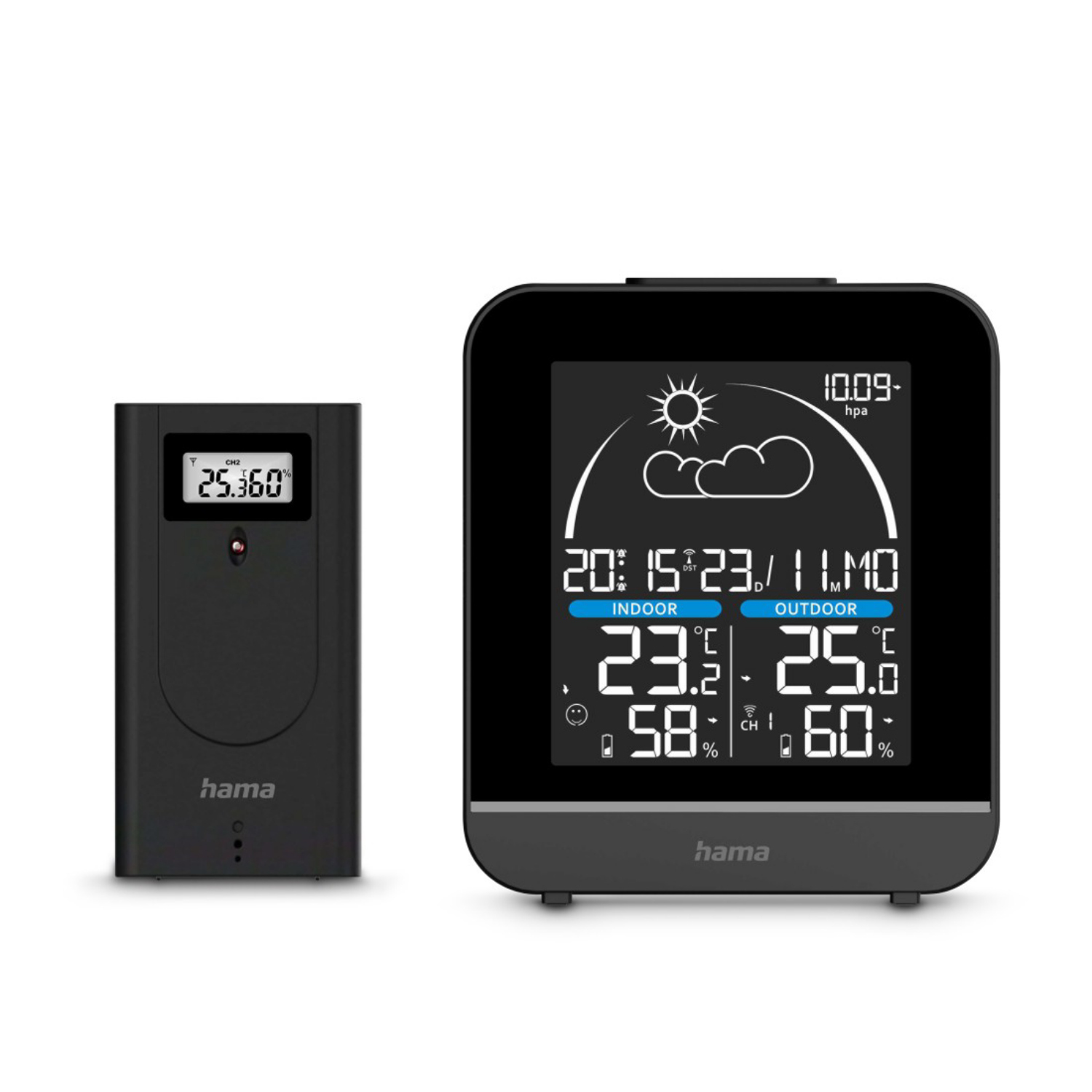 Hama Wetterstation La Comera mit Aussensensor, Funk, Wecker