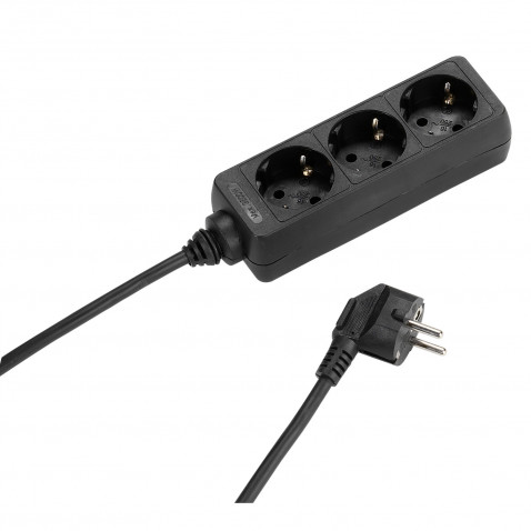 VIVANCO 3er Steckdosenleiste black 1,4m