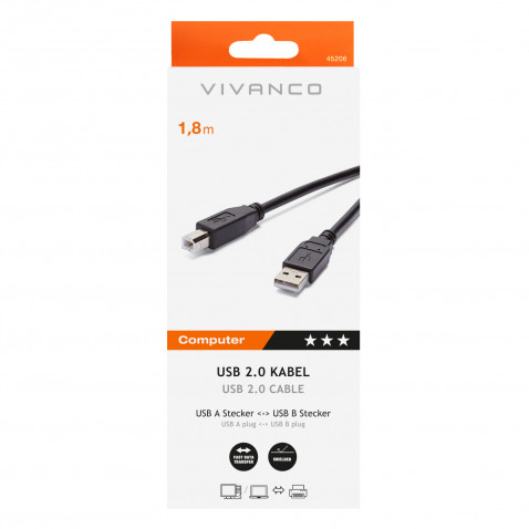 VIVANCO USB Verbindungskabel 1,8m black