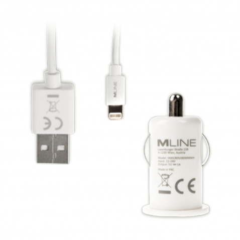 Mline KFZ-Lader Single USB 1A weiß