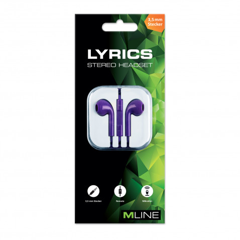 MLINE Stereo Pod Headset violett 3,5 mm