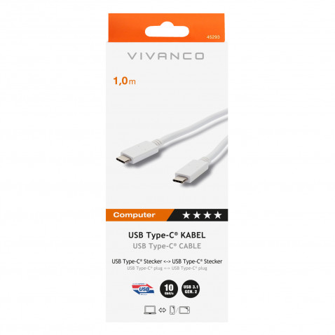 VIVANCO USB Typ C Kabel 1m weiß