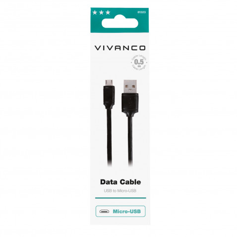 VIVANCO 0,5M USB-A <> MICRO-USB, schwarz