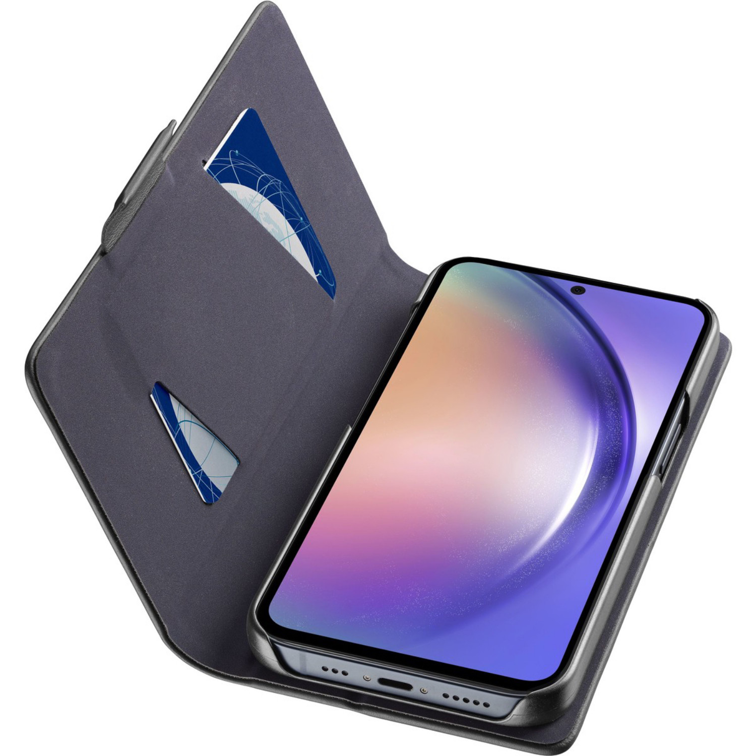 Cellularline Bookcase Galaxy A55 black | electronic4you 