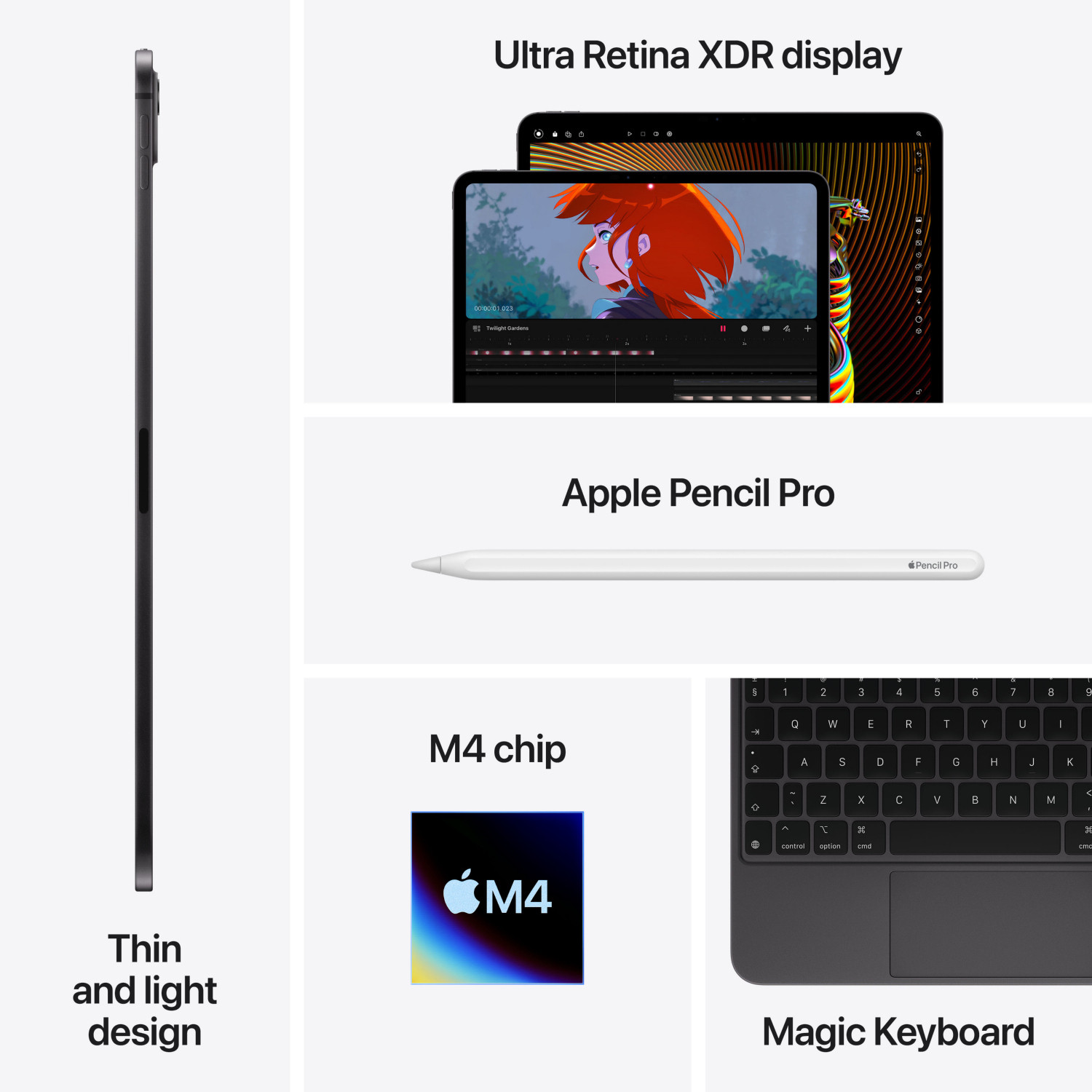 Apple iPad Pro (M4), 28 cm: Ultra Retina XDR Display, 256GB, 12MP Landscape  Front Camera/12MP Rear Camera, LiDAR Scanner, Wi-Fi 6E, Face ID, All Day  Battery, Standard Glass, Silver : Amazon.de: Computer