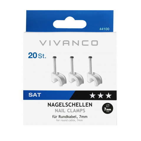 VIVANCO Nagelschellen für Rundkabel