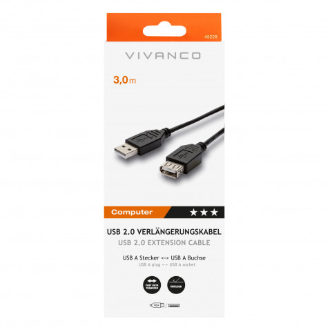 VIVANCO USB 2.0 kompatibles Verlängerung