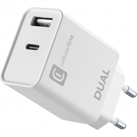 Cellularline Reiselader DUAL 20W weiß