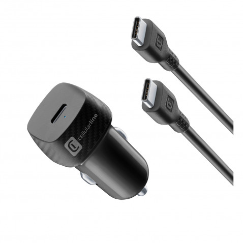 Cellularline KFZ-Lader-Set 25W USB C wei