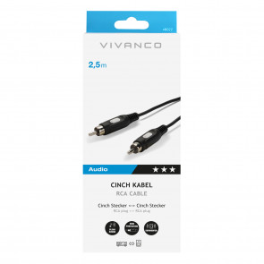 VIVANCO Cinch-Verbindung, 1-fach 2,5m