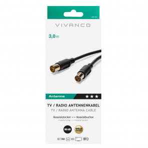 VIVANCO TV Radio Antennenkabel 90dB, 3m