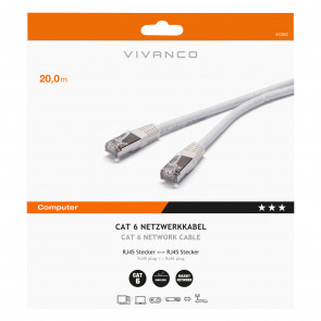 VIVANCO Cat 6 Netzwerkkabel 20m weiß
