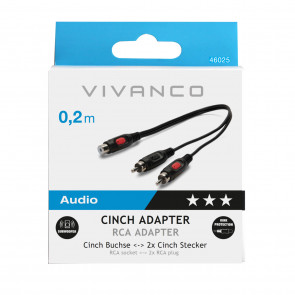 VIVANCO Y-Adapter Cinch, 2 Cinch 0,2m