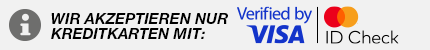 Hinweis akzeptierte Kreditkarten