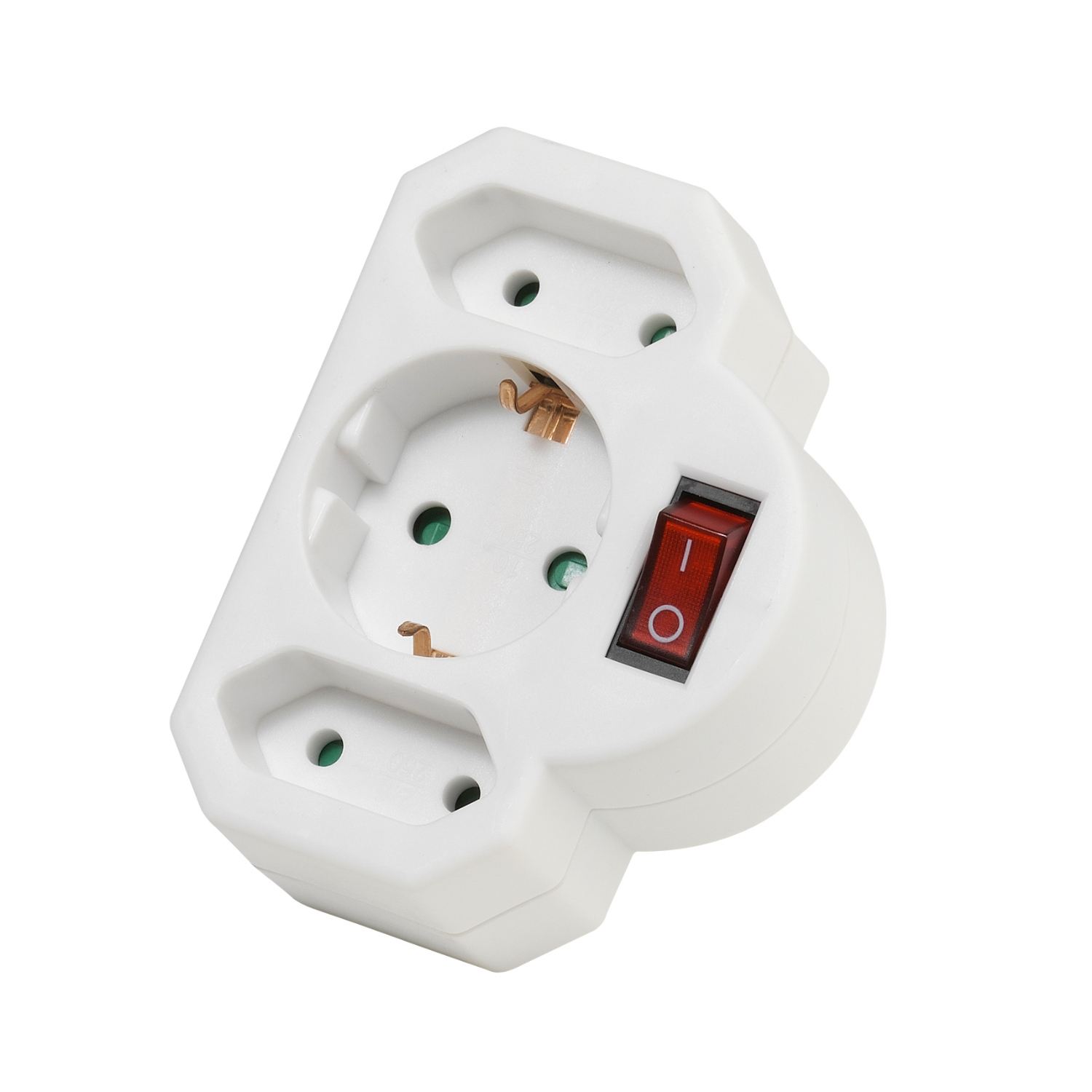 Vivanco Schukoadapter mit Schalter 1x Schuko und 2x Image