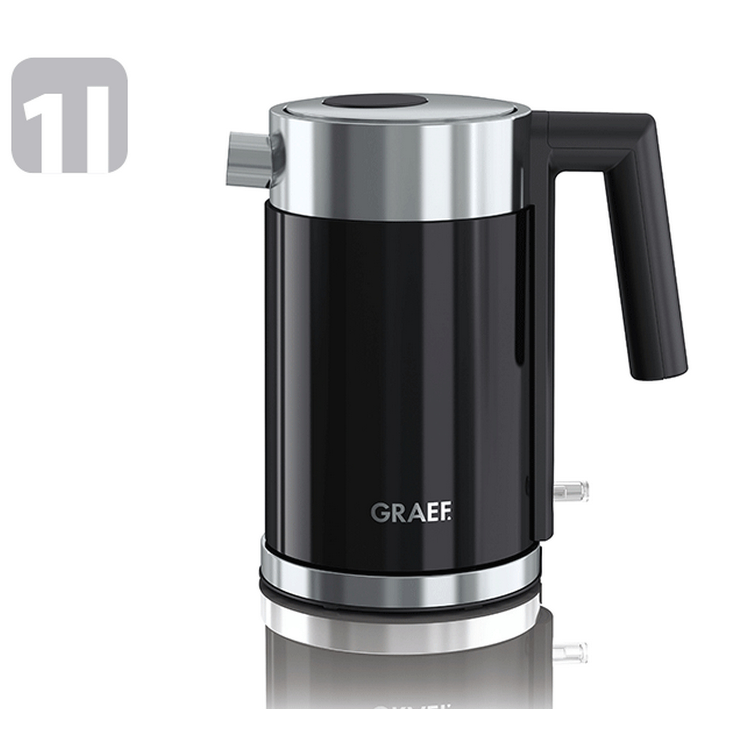 Graef WK402 Wasserkocher 1Liter schwarz/Edelstahl Image