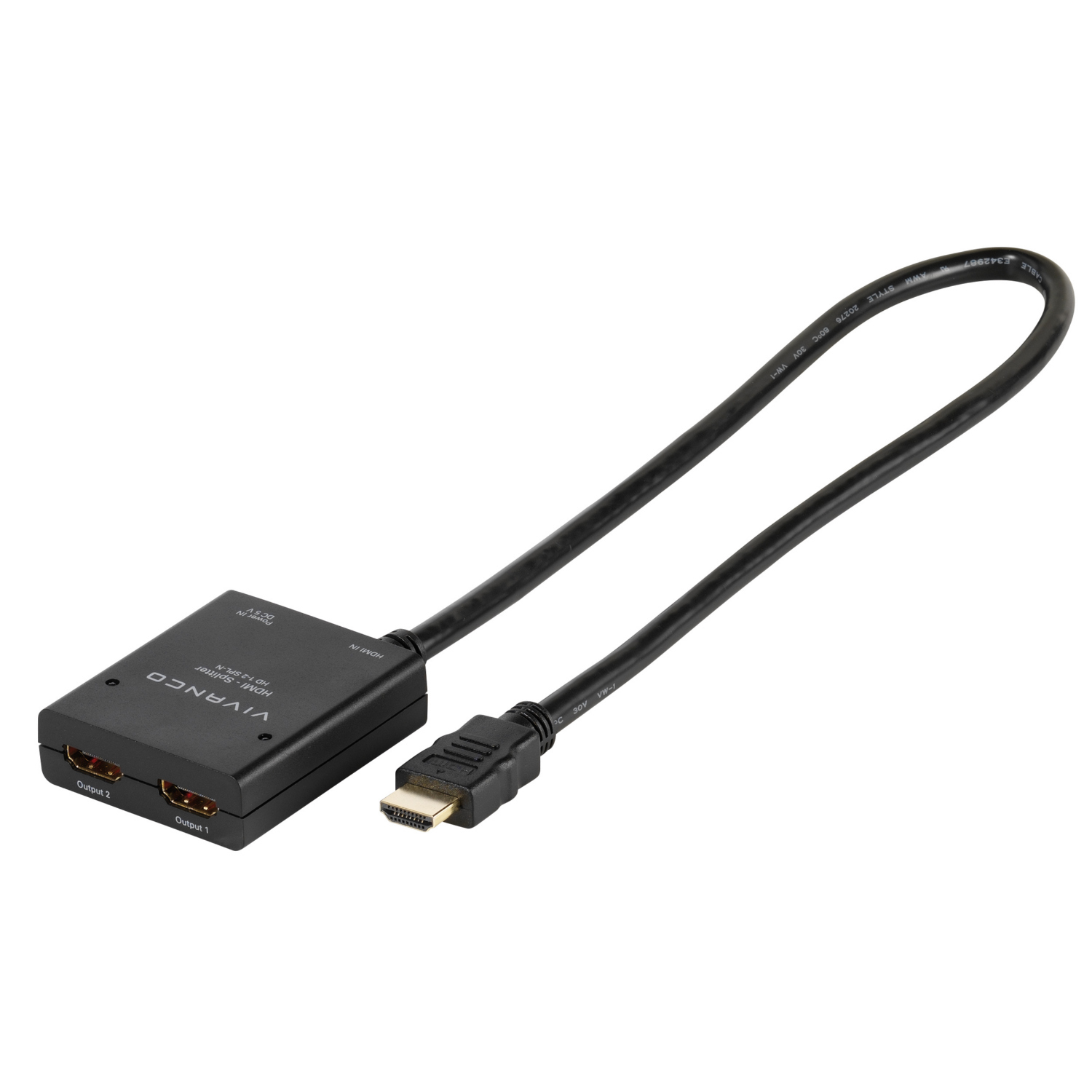 Vivanco HDMI Verteiler 1 auf 2 Zum Anschluss für Rundfunkgeräte Image