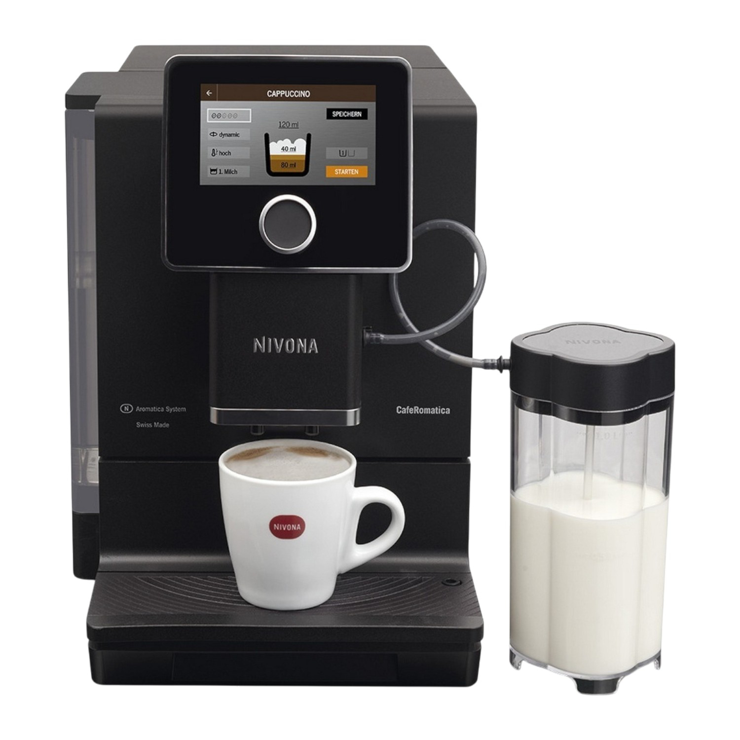 Nivona CafeRomatica NICR 960 Kaffeevollautomat, Schwarz/Chrom Image
