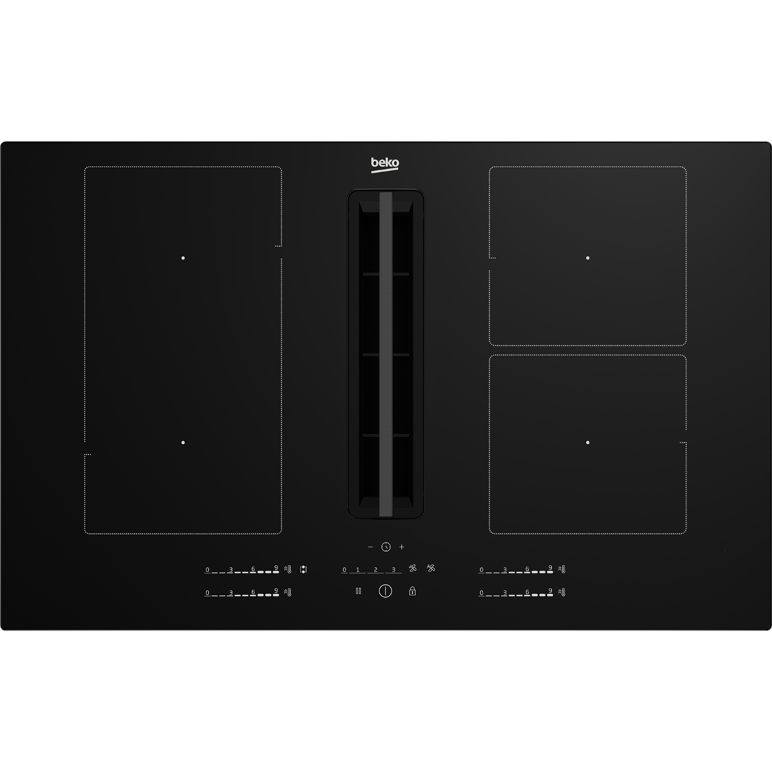 Beko HIXI84700UF Induktionskochfeld mit Kochfeldabzug Autark Image