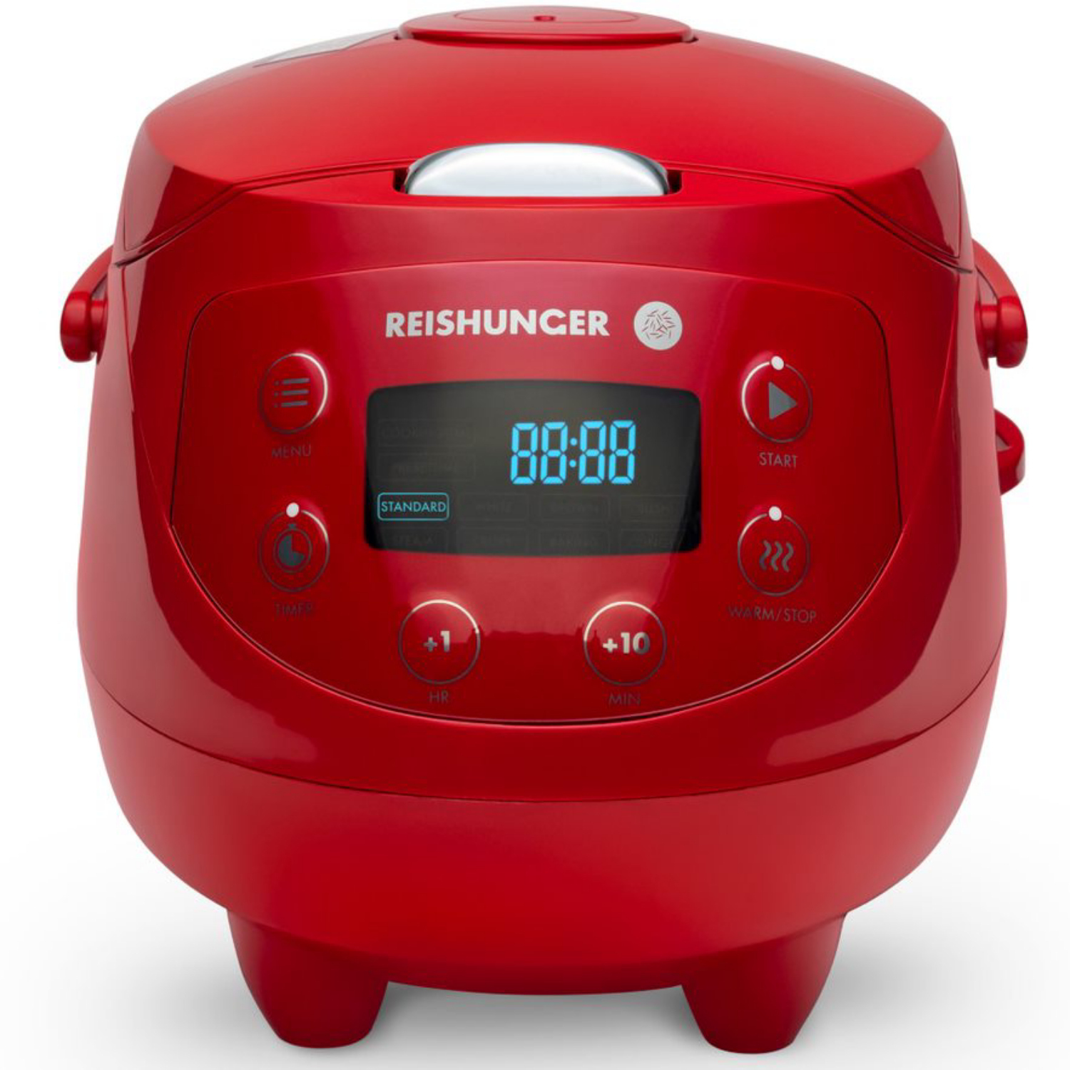 Reishunger Digitaler Mini Reiskocher 0,6 Liter, 350 Watt, Rot, 542-MDRK-R