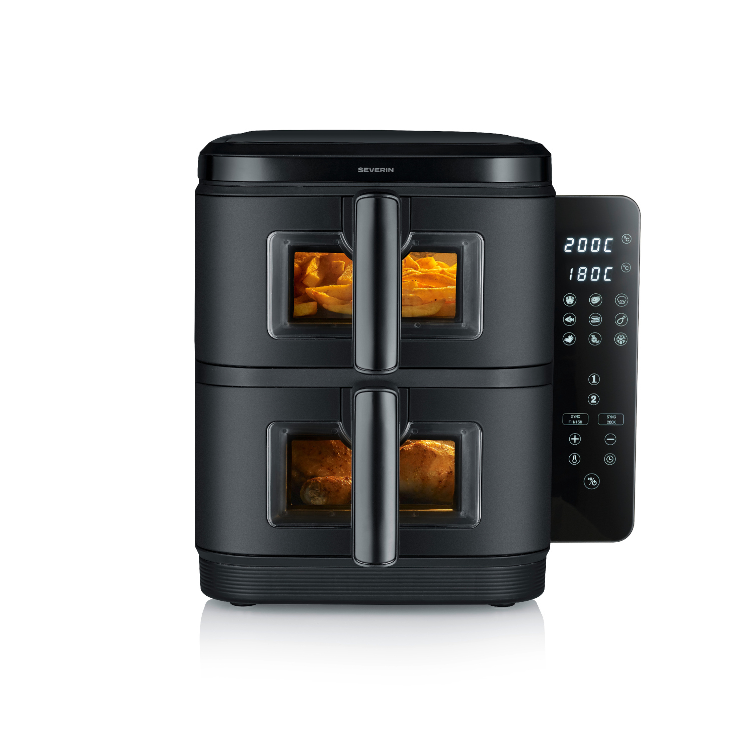 Severin FR 2468 Duo Stack Doppel-Heißluft Fritteuse, 2x 5,5Liter Image