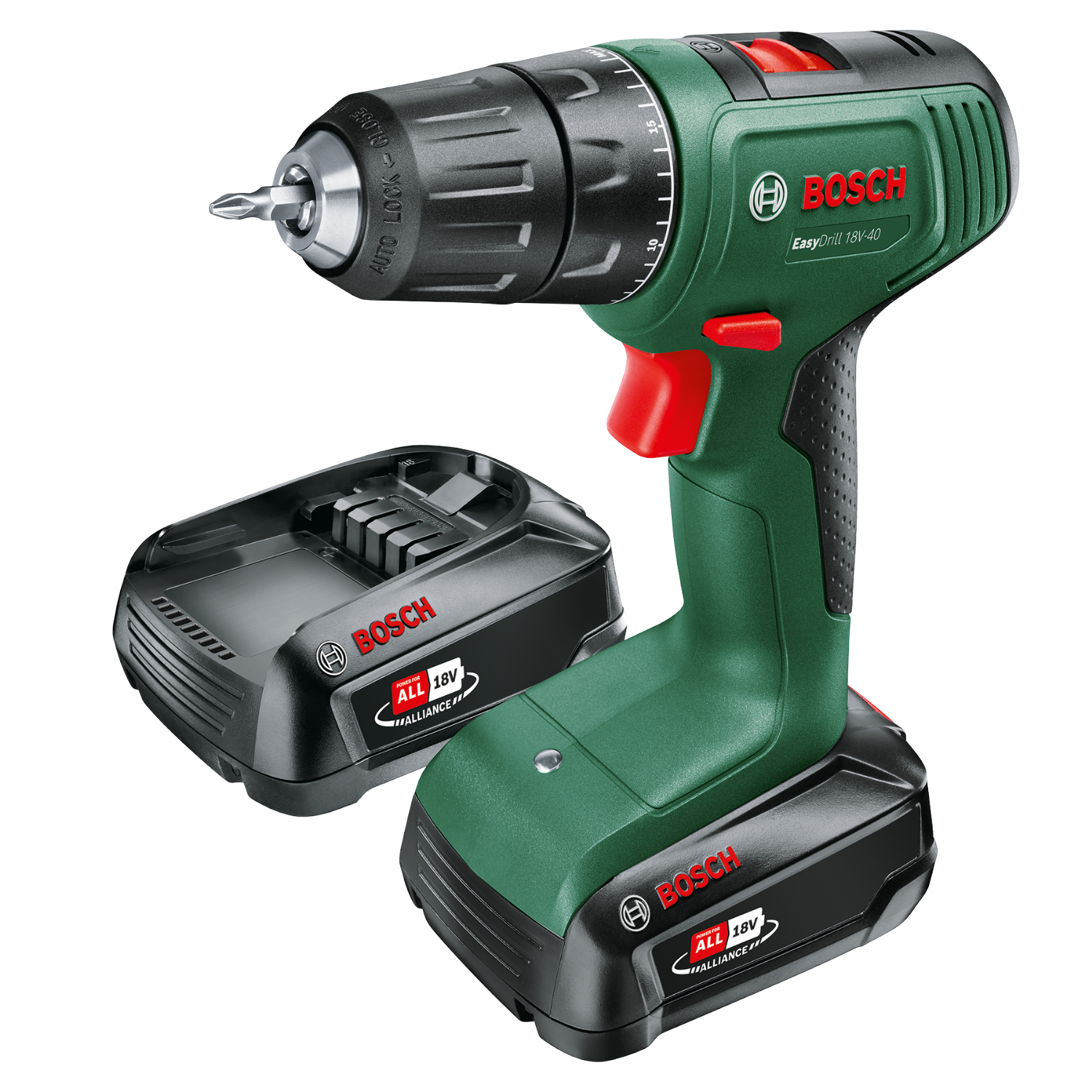 Bosch EasyDrill 18V-40 (2x2.0Ah) Akku-Bohrschrauber mit Koffer 06039D8005 DIY Image